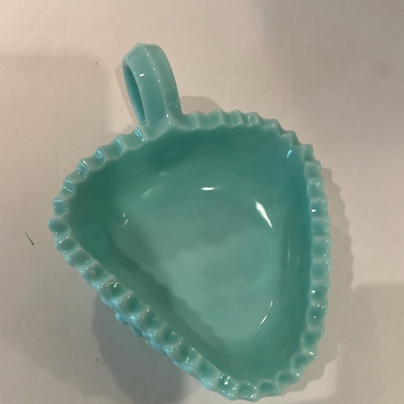 Vintage Fostoria Aqua Milk Glass Dish - Picture 2 of 3